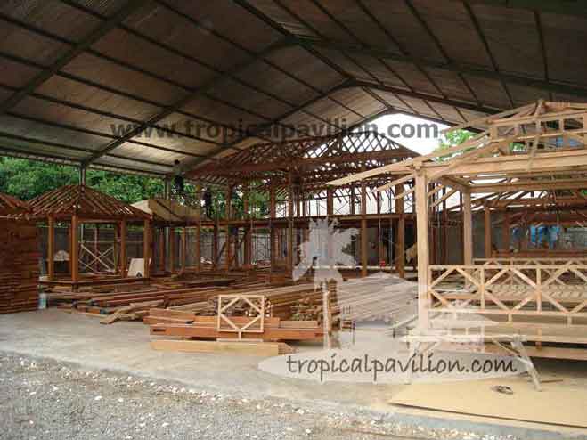 Bali prefabricated wooden house and gazebo factory