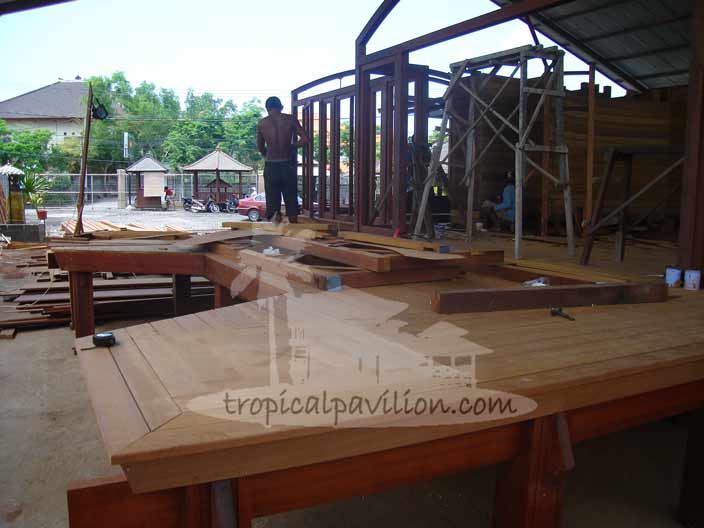 Bali prefab pool spa layout under construction