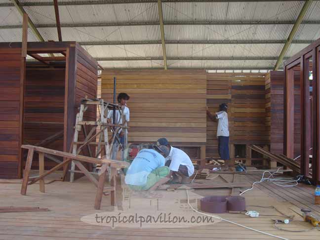 Bali prefab luxury suite house undergoing construction