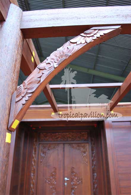 Balinese wood carving for our prefab wood Hawaii house